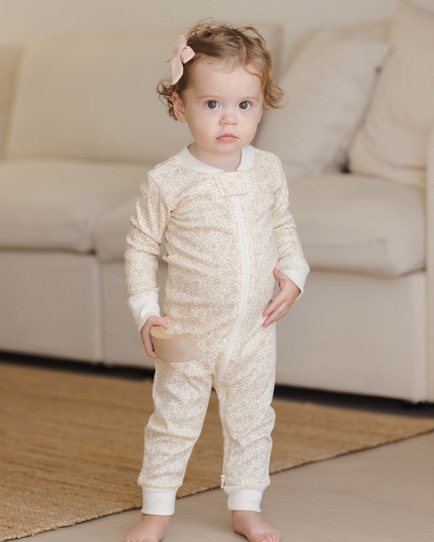 Quincy Mae Organic Zip Long Sleeve Sleeper | Primrose