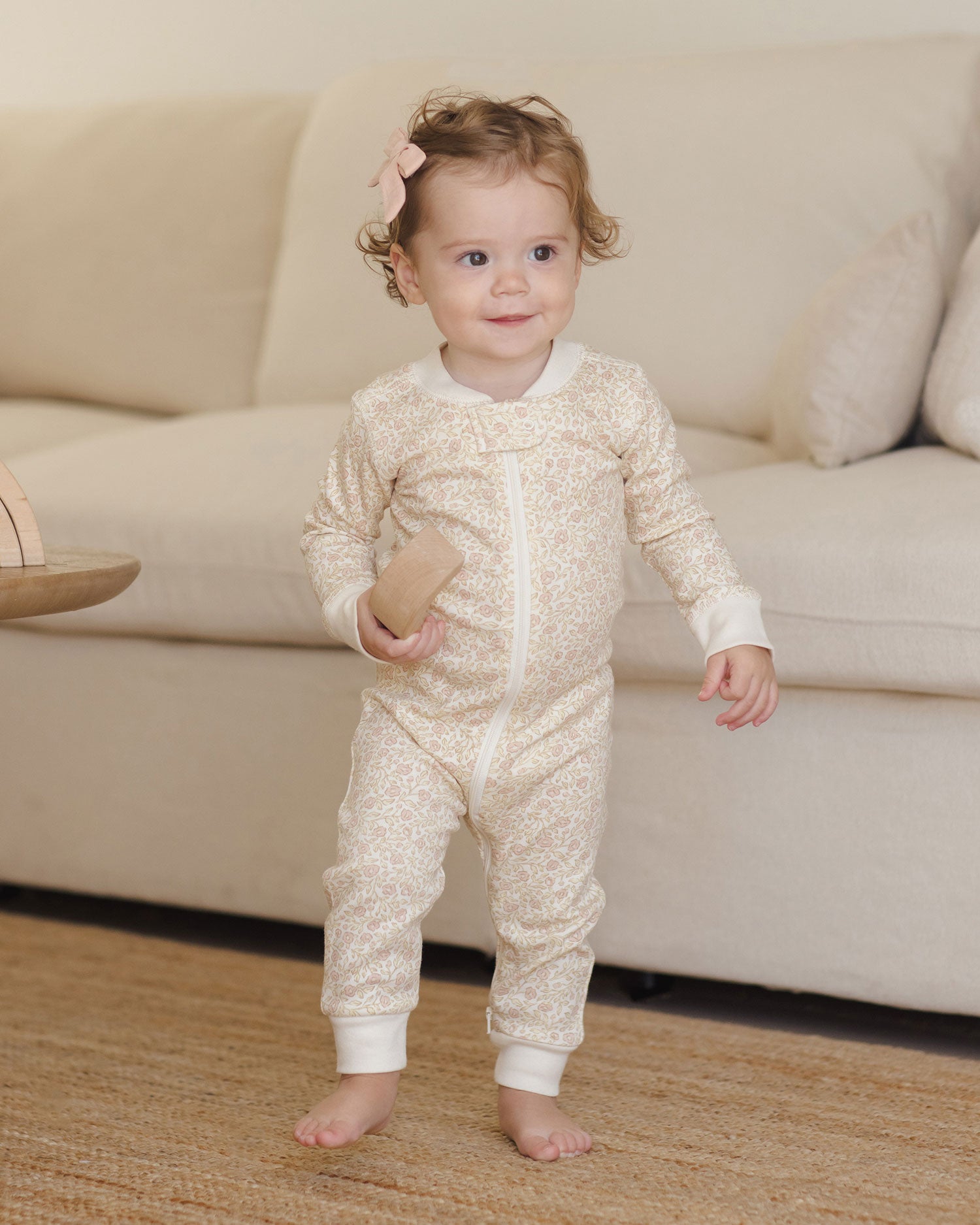 Quincy Mae Organic Zip Long Sleeve Sleeper | Primrose
