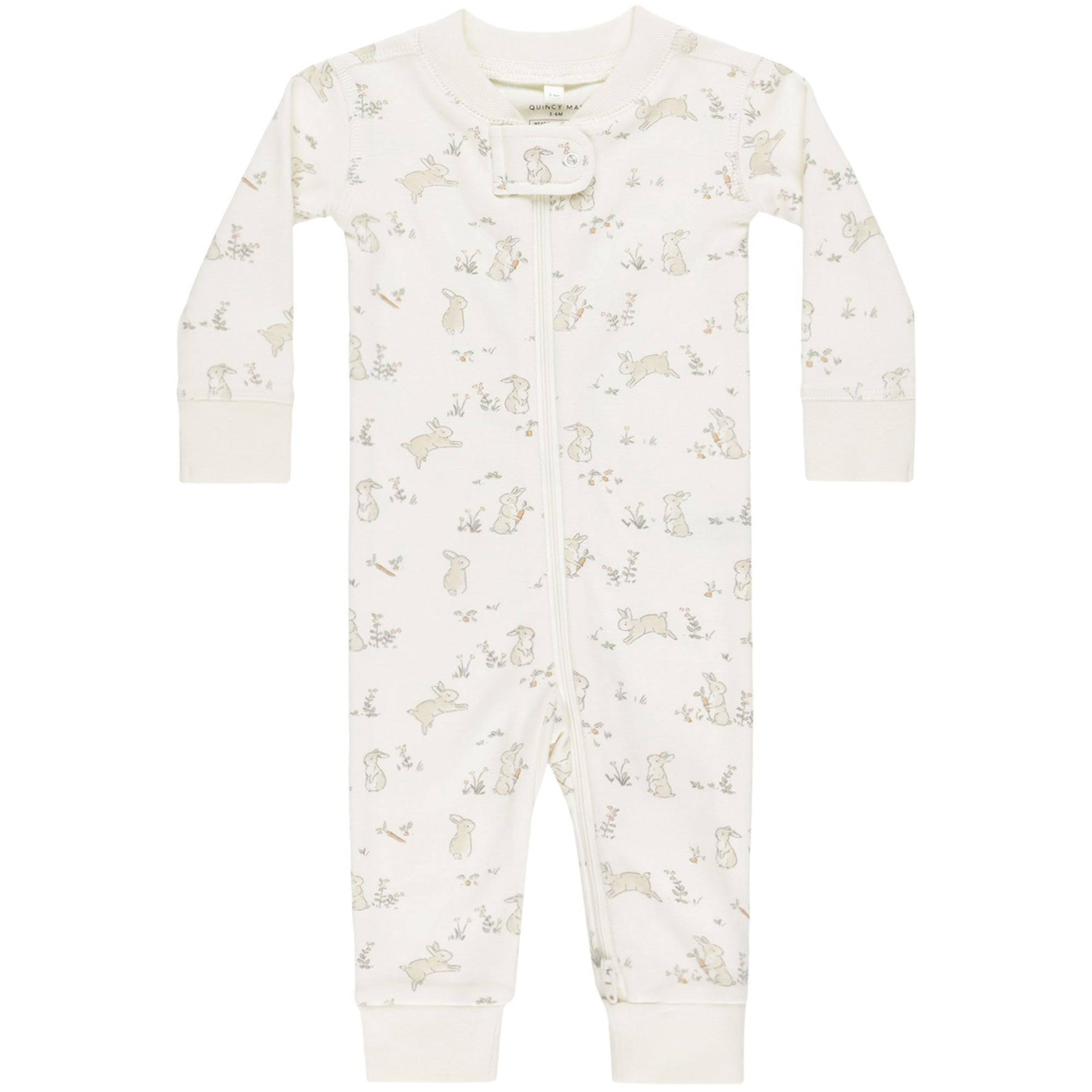 Quincy Mae Organic Zip Long Sleeve Sleeper | Bunnies