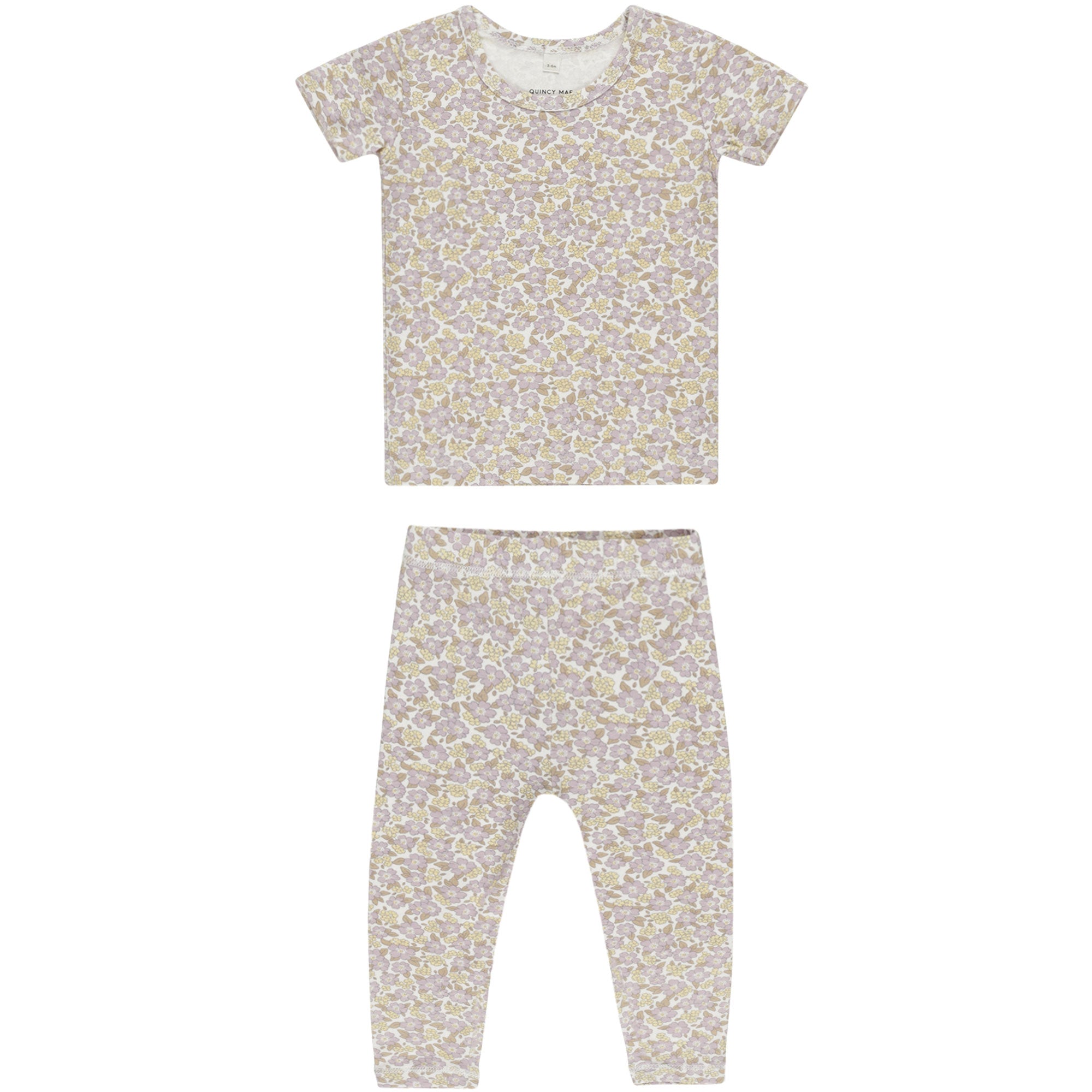 Quincy Mae Bamboo Short Sleeve Pajama Set | Purple Floral