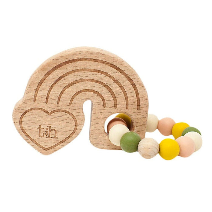 Three Hearts Rainbow Teether - Peachy