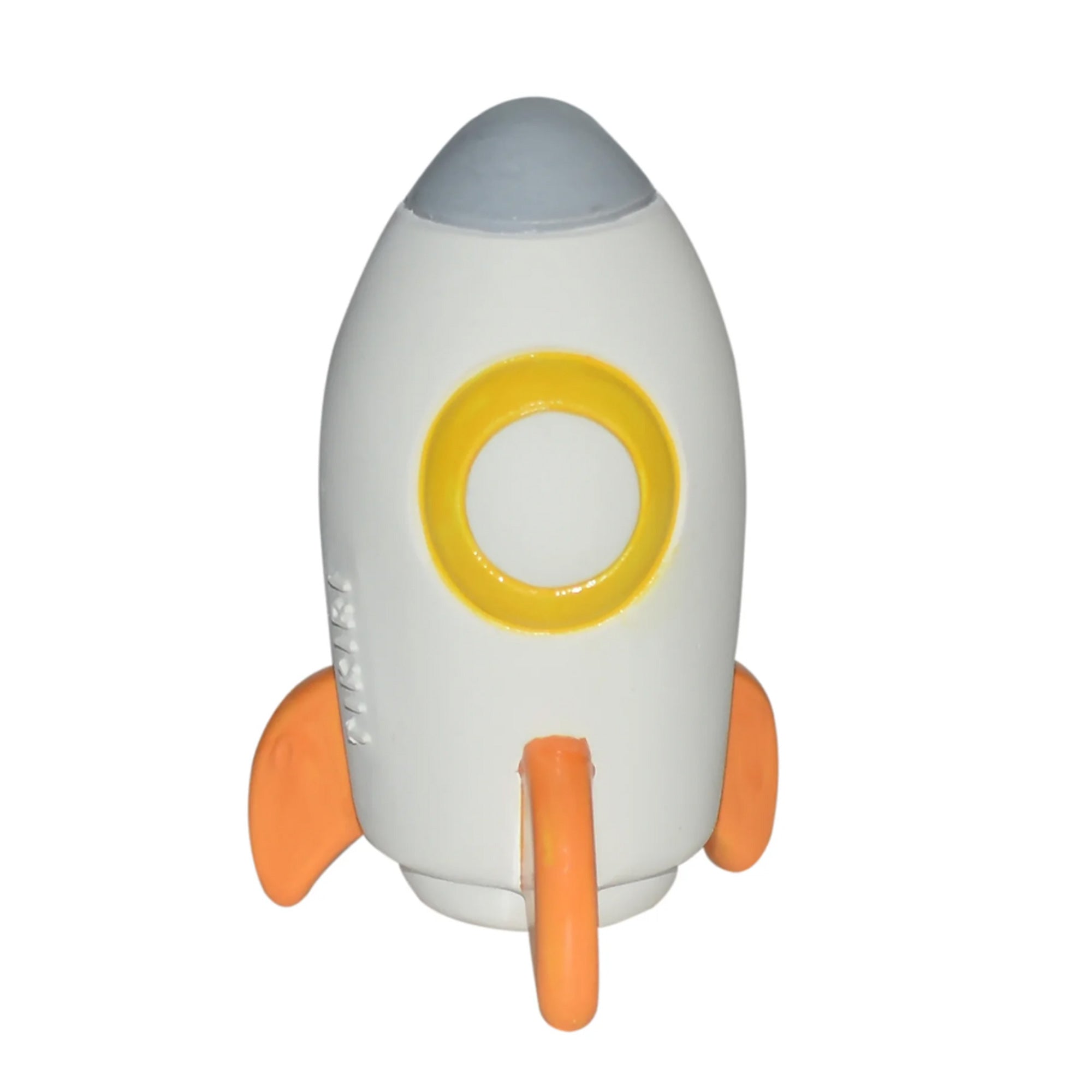 Tikiri Toys Natural Rubber Teether, Rattle & Bath Toy - Rocket