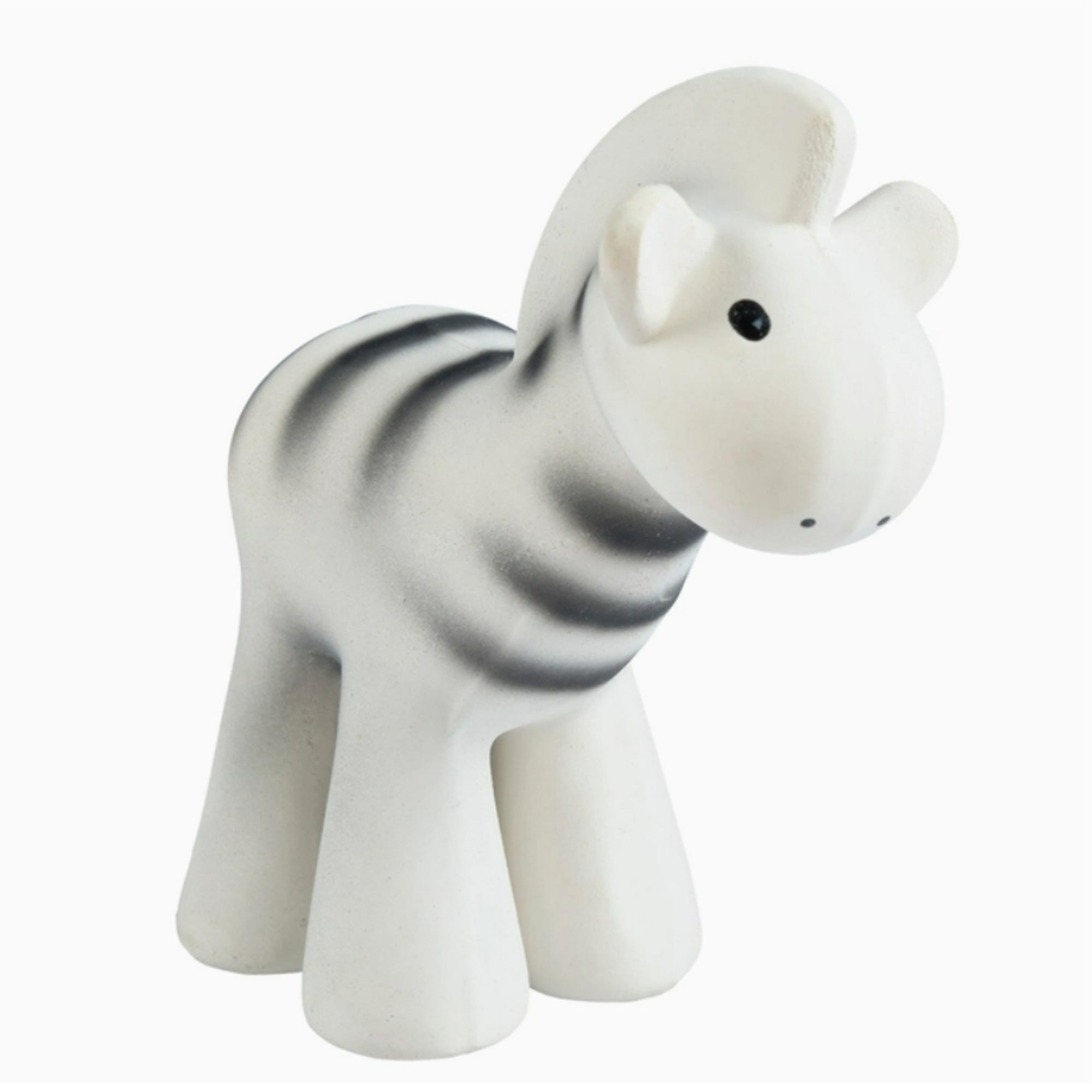 Tikiri Toys Natural Rubber Teether, Rattle & Bath Toy - Zebra