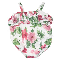 Angel Dear Organic Muslin Boho Ruffle Bubble - Hibiscus