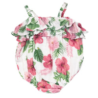 Angel Dear Organic Muslin Boho Ruffle Bubble - Hibiscus