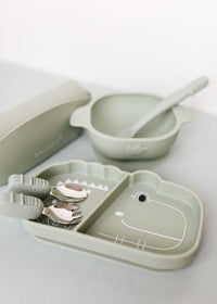 Loulou Lollipop Toddler Learning Spoon And Fork Set - Alligator