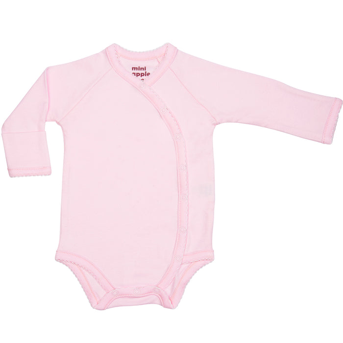 Organic Baby Essentials Long Sleeve Bodysuit with Side Snaps Pink