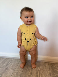 Turtledove London Organic Bubble Romper - Mouse Face