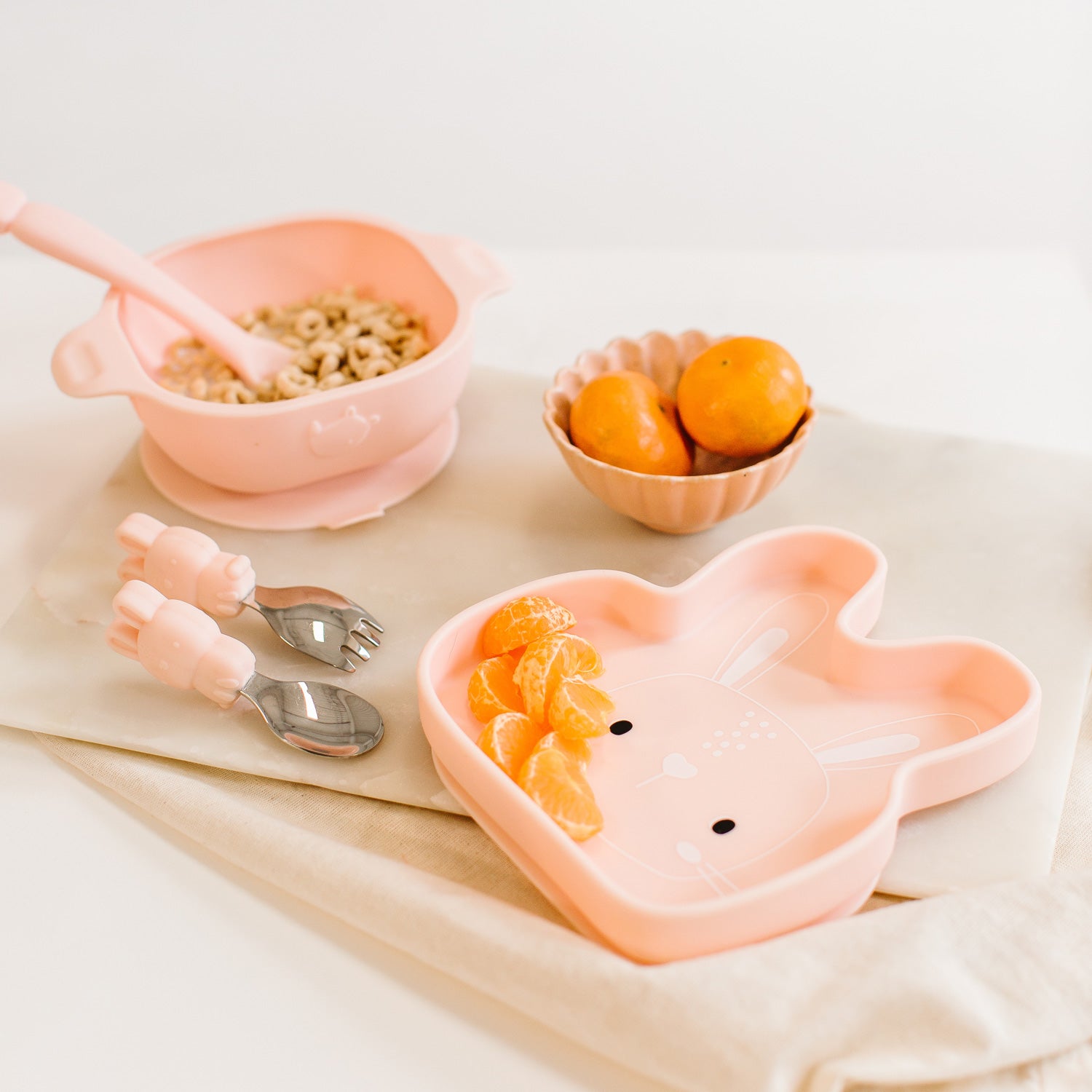 Loulou Lollipop Toddler Learning Spoon And Fork Set - Bunny