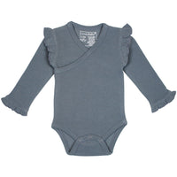 L'ovedbaby Organic Corduroy Ruffle Wrap Bodysuit - Moonstone