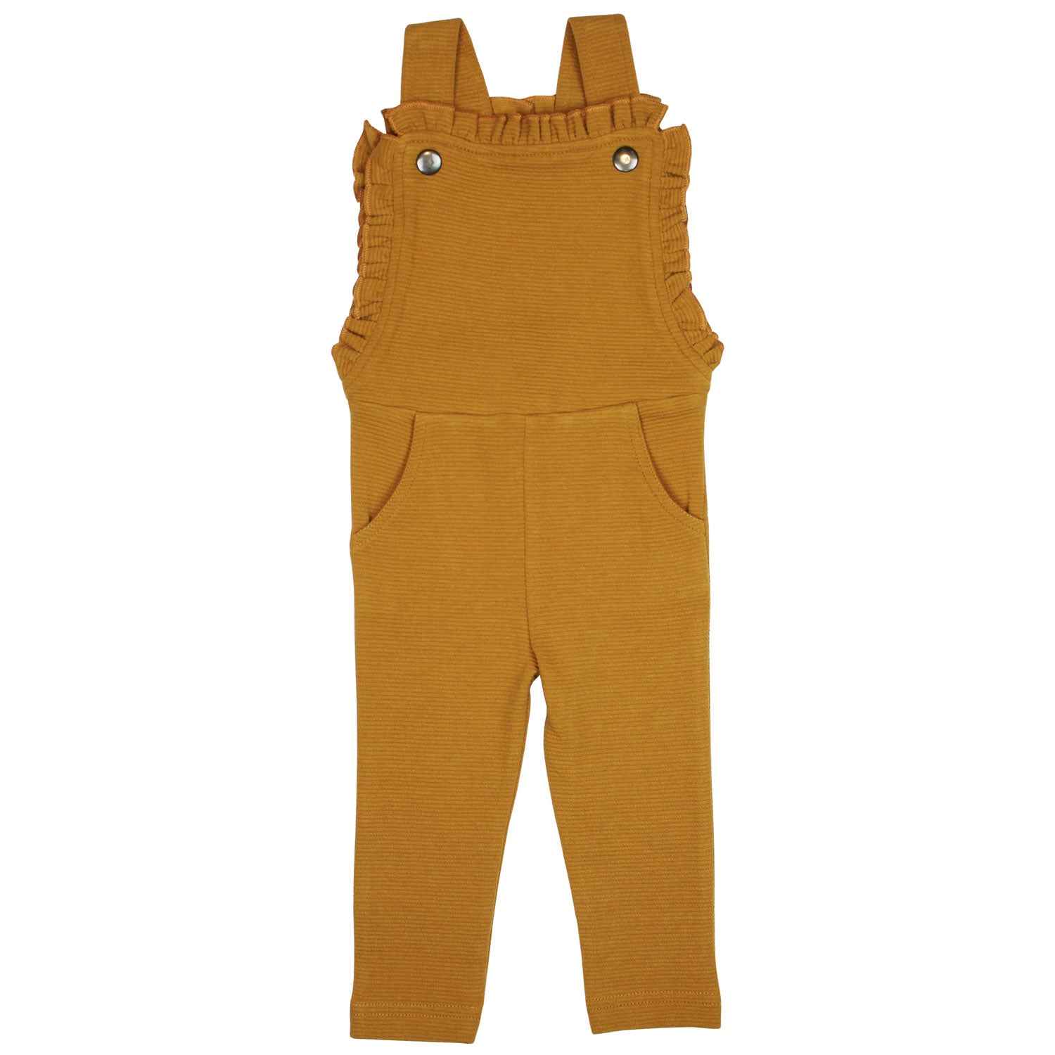 L'ovedbaby Organic Corduroy Ruffle Romper - Butterscotch