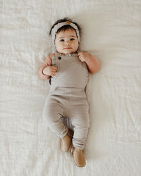 L'ovedbaby Organic Corduroy Ruffle Romper - Fog