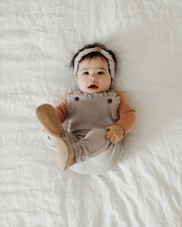 L'ovedbaby Organic Corduroy Ruffle Romper - Fog