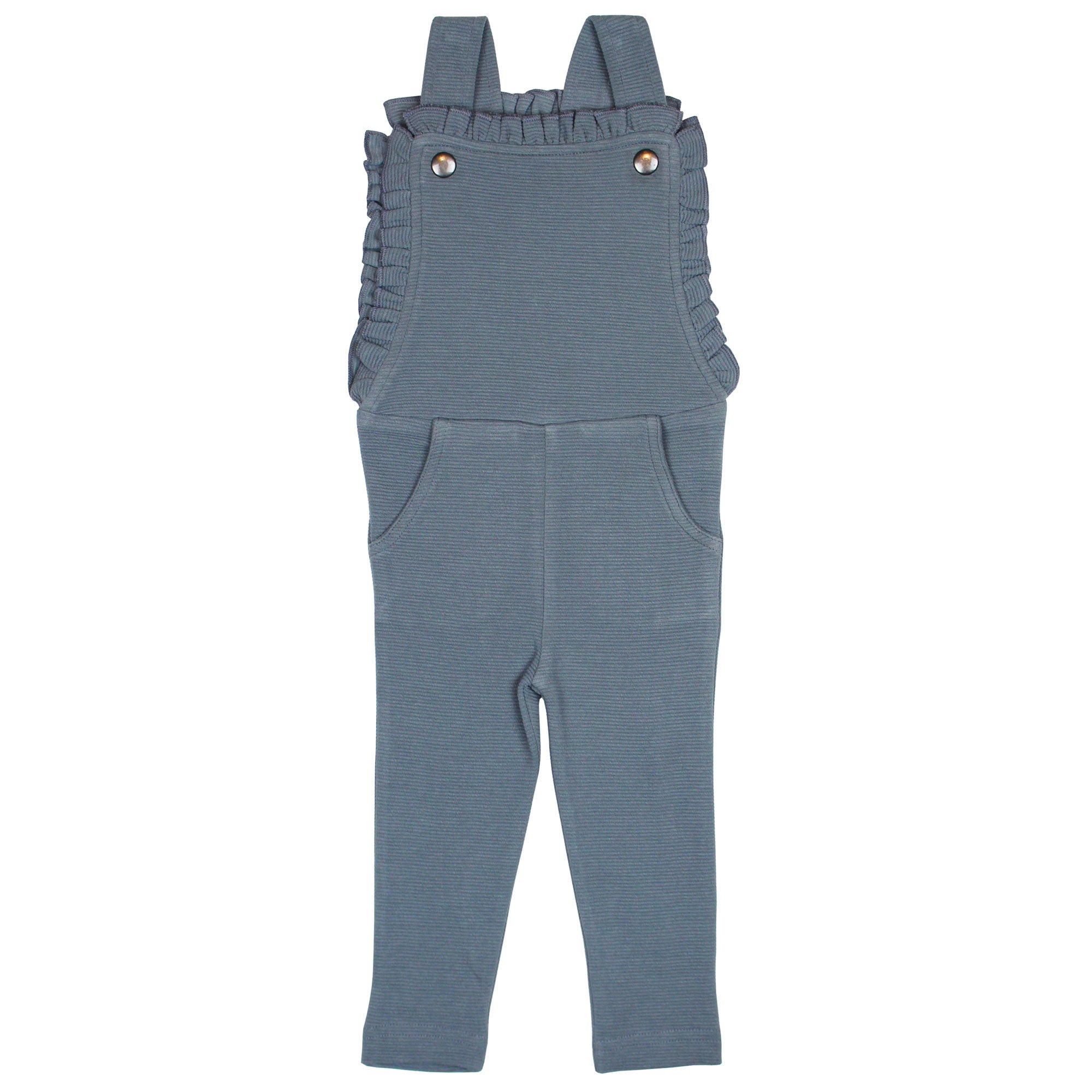 L'ovedbaby Organic Corduroy Ruffle Romper - Moonstone