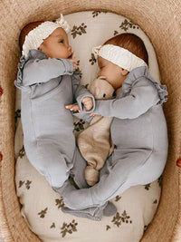 L'ovedbaby Organic Corduroy Wrap Baby Footie - Fog