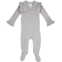 L'ovedbaby Organic Corduroy Wrap Baby Footie - Fog