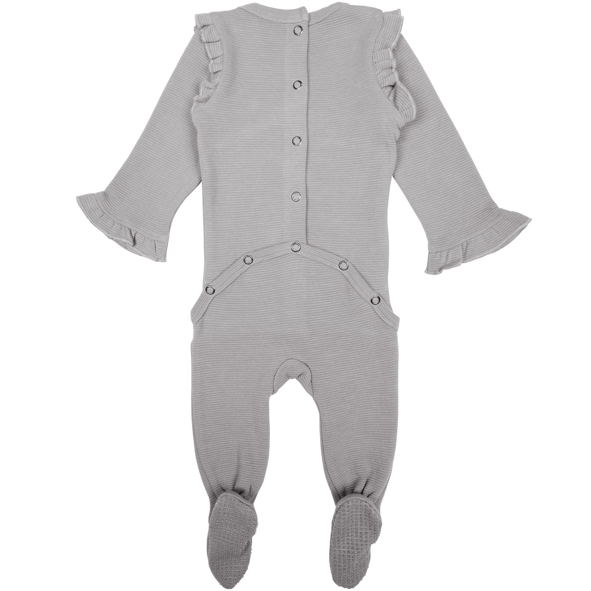 L'ovedbaby Organic Corduroy Wrap Baby Footie - Fog