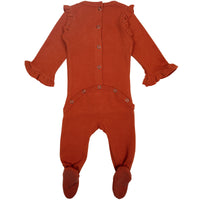 L'ovedbaby Organic Corduroy Wrap Baby Footie - Paprika