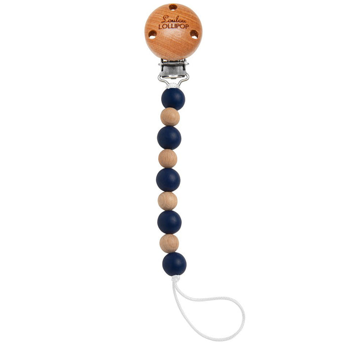 Loulou Lollipop Celeste Pacifier Clip - Navy