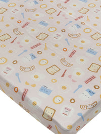 Loulou Lollipop Bamboo Muslin Fitted Crib Sheet - Breakfast Pink