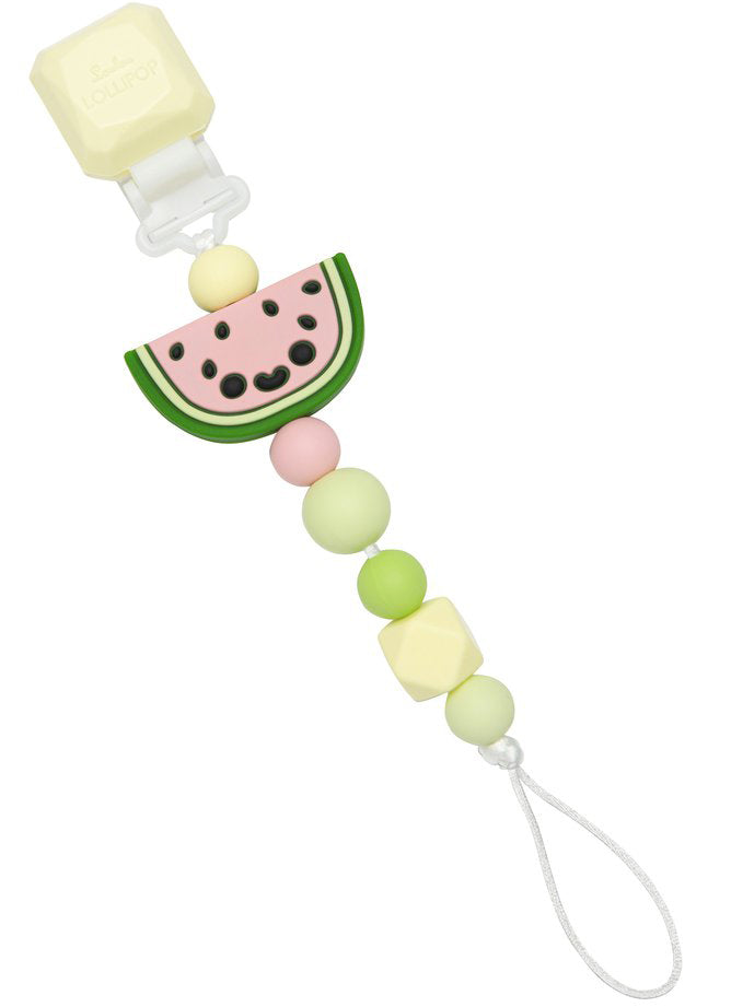 Loulou Lollipop Silicone Darling Pacifier Clip Watermelon