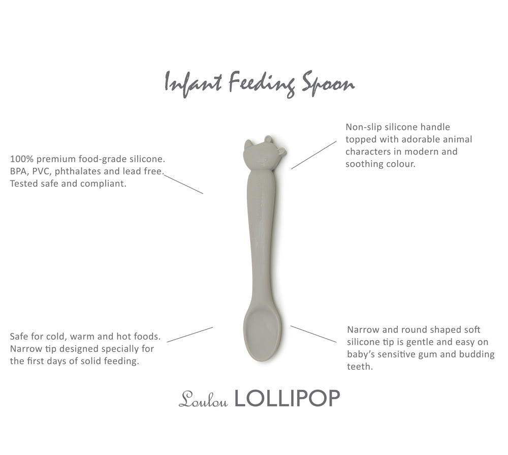 Loulou Lollipop Silicone Infant Feeding Spoon - Rhino