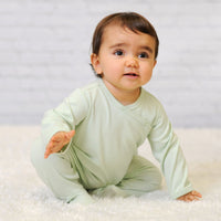 Organic Footie with Side Snaps Sage Green