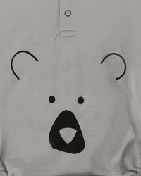 Turtledove London Organic Bear Face Bubble Romper - Grey