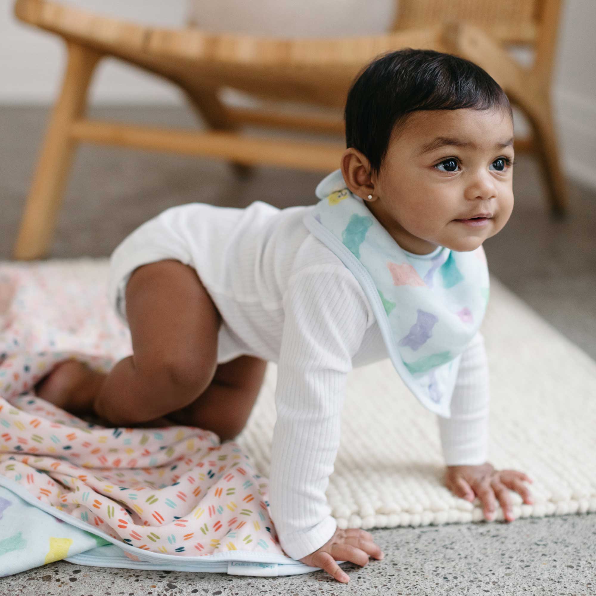 Loulou Lollipop Muslin Bandana Bib Set - Gummy Bear