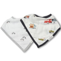 Loulou Lollipop Muslin Bandana Bib Set - Happy Trucks