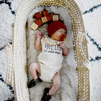 Tenth & Pine Organic Baby Short Sleeve Bodysuit - Hello I'm New Here