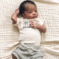 Tenth & Pine Organic Baby Short Sleeve Bodysuit - Hello I'm New Here