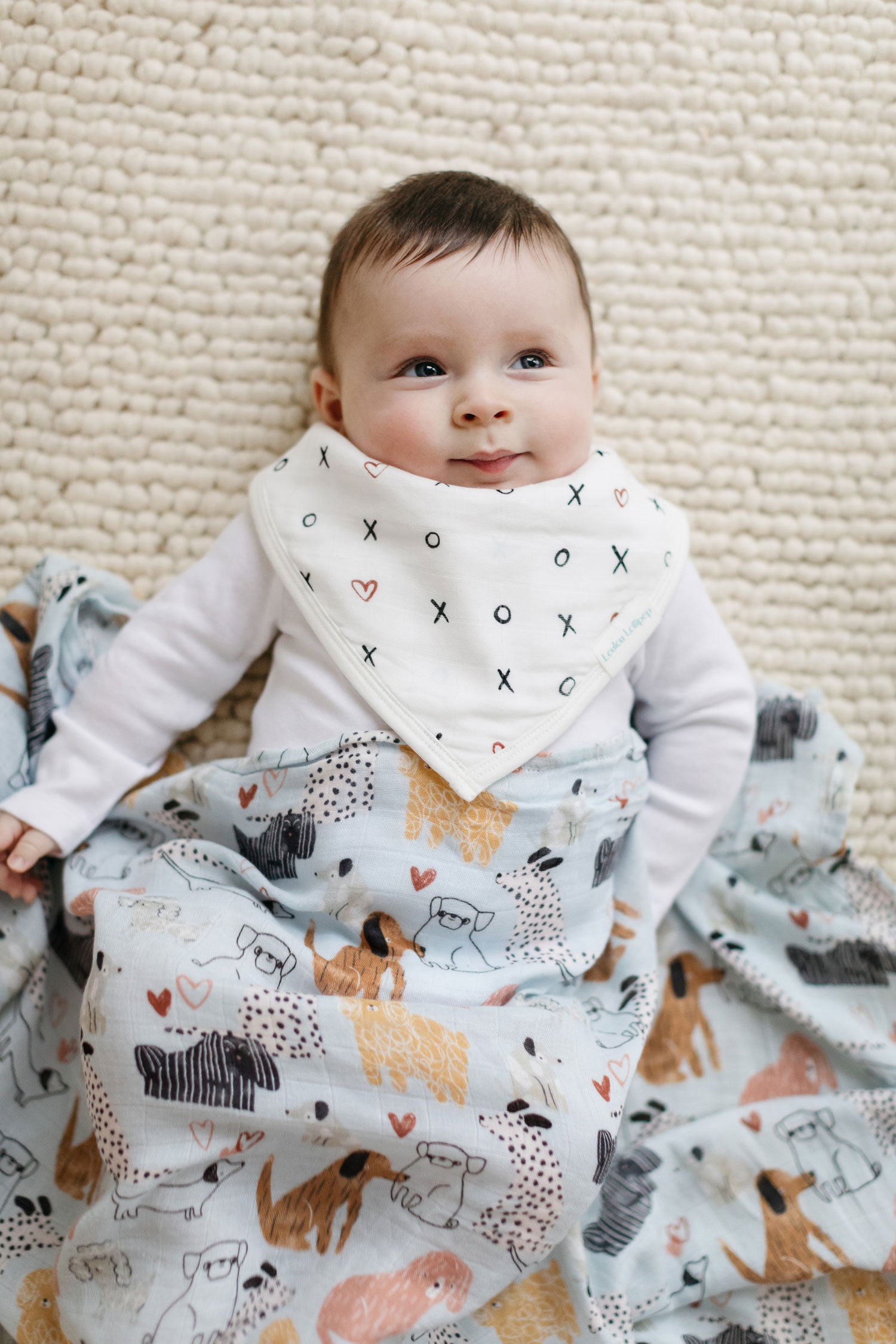 Loulou Lollipop Muslin Bandana Bib Set - Honey Puppies