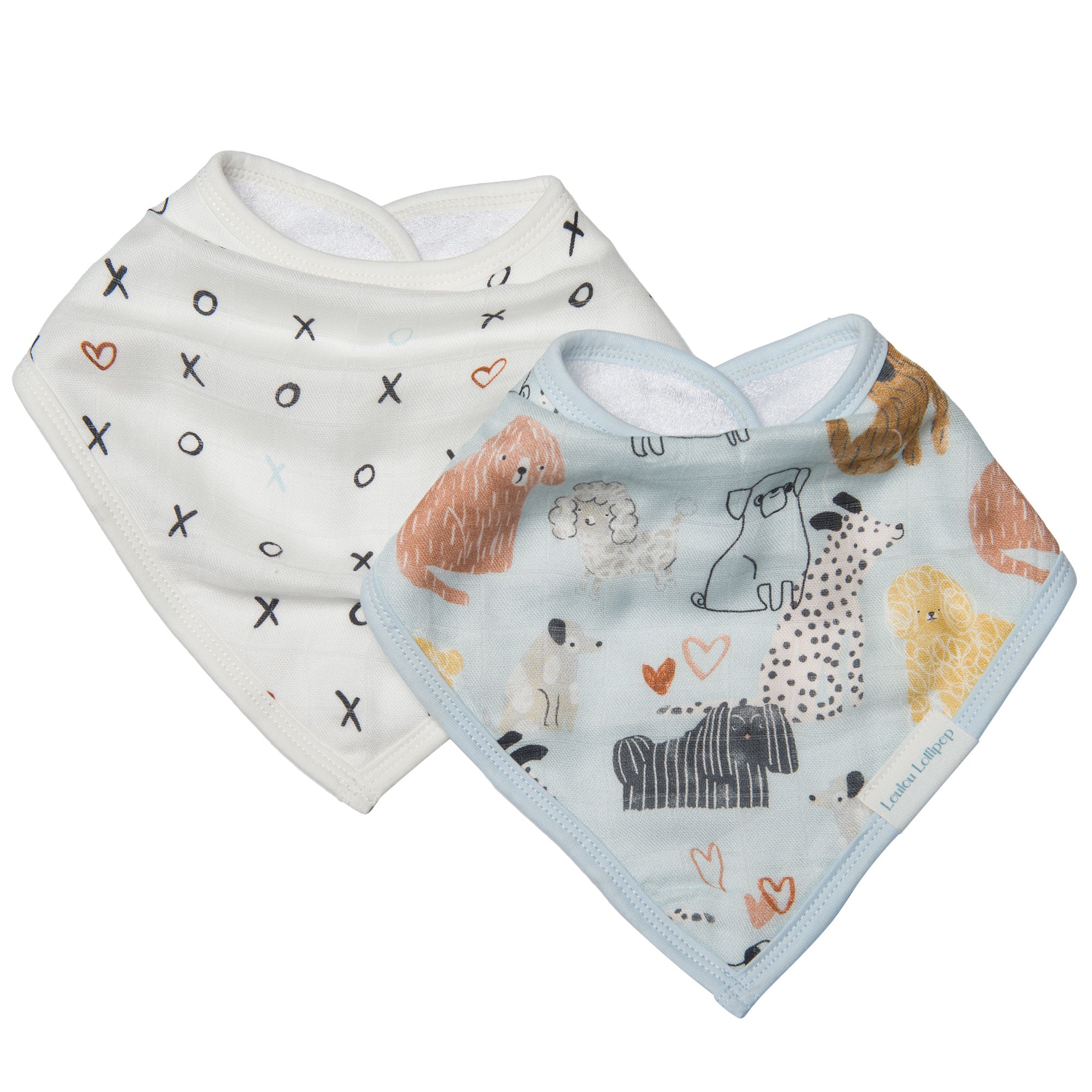 Loulou Lollipop Muslin Bandana Bib Set - Honey Puppies