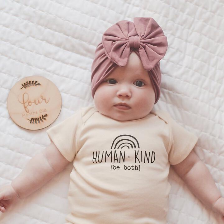 Tenth & Pine Organic Baby Short Sleeve Bodysuit - Human Kind Be Both