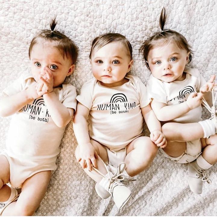 Tenth & Pine Organic Baby Short Sleeve Bodysuit - Human Kind Be Both