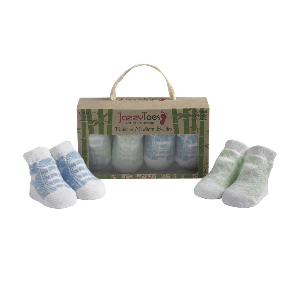 JazzyToes Bamboo High Top Sneakers for Newborn 2 Pair Set