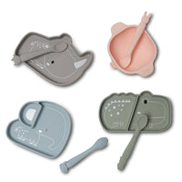 Loulou Lollipop Silicone Suction Snack Plate - Rhino