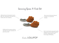 Loulou Lollipop Toddler Learning Spoon And Fork Set - Lion