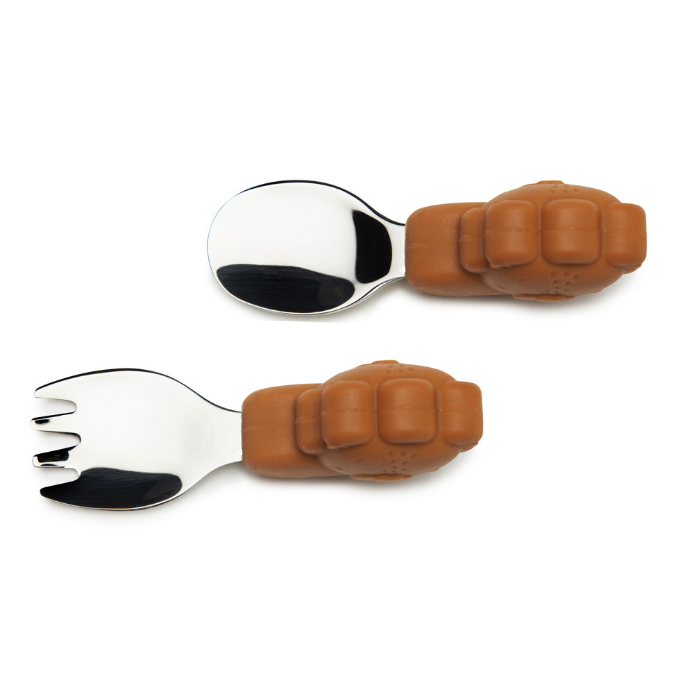Loulou Lollipop Toddler Learning Spoon And Fork Set - Lion