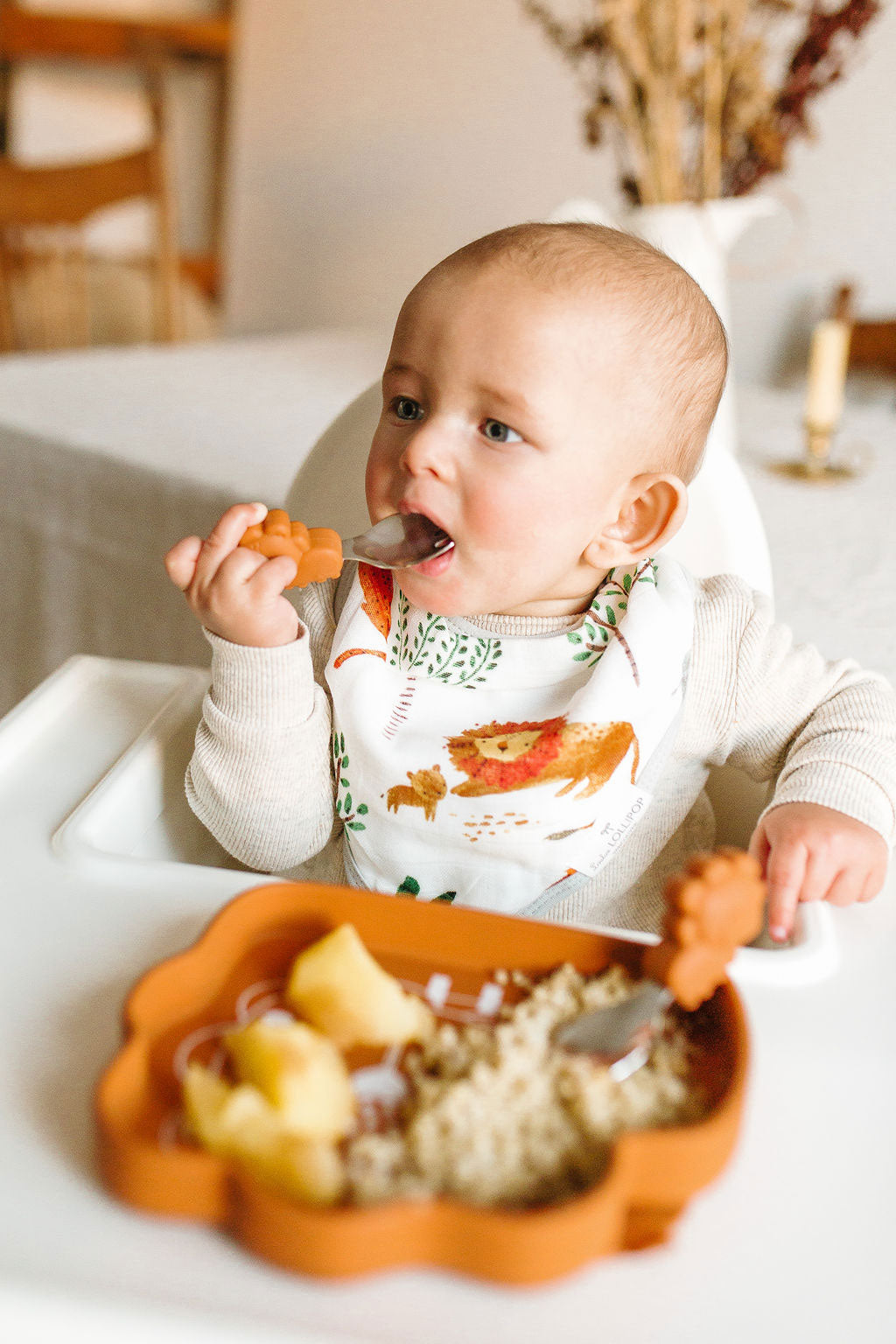 Loulou Lollipop Toddler Learning Spoon And Fork Set - Lion
