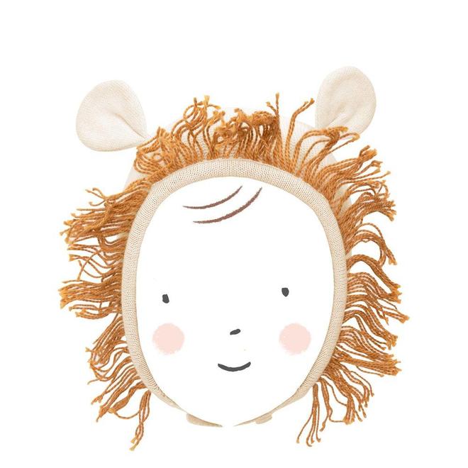 Meri Meri Organic Baby Bonnet Lion, 0-6M