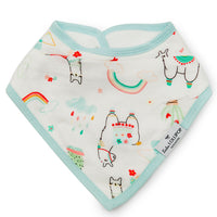 Loulou Lollipop Muslin Bandana Bib Set Llama Rainbow