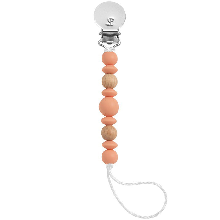 Loulou Lollipop Luna Pacifier Clip - Coral