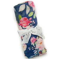 Loulou Lollipop Bamboo Muslin Swaddle Blanket Midnight Bloom