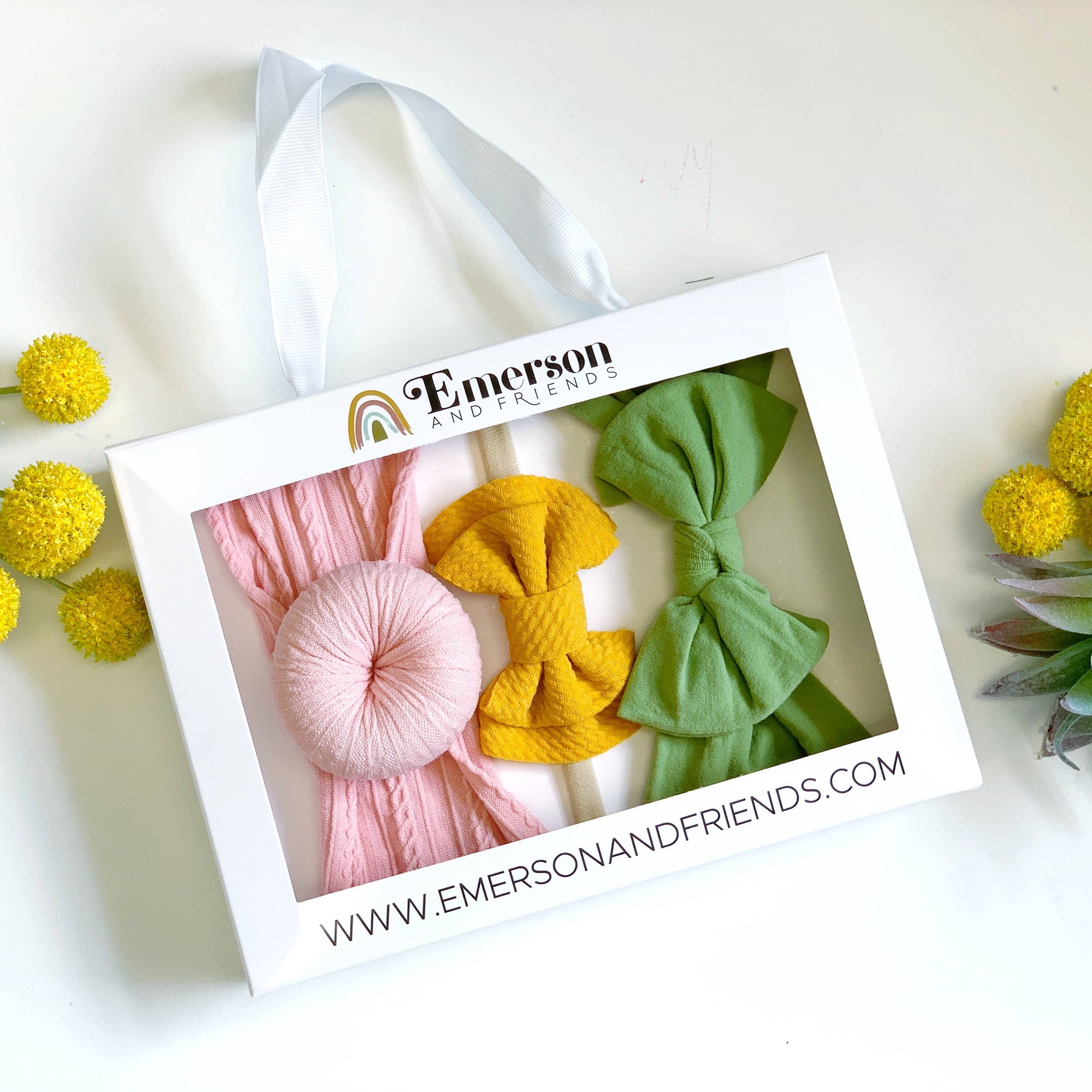 Emerson and Friends Mustard Spring Headband Gift Set