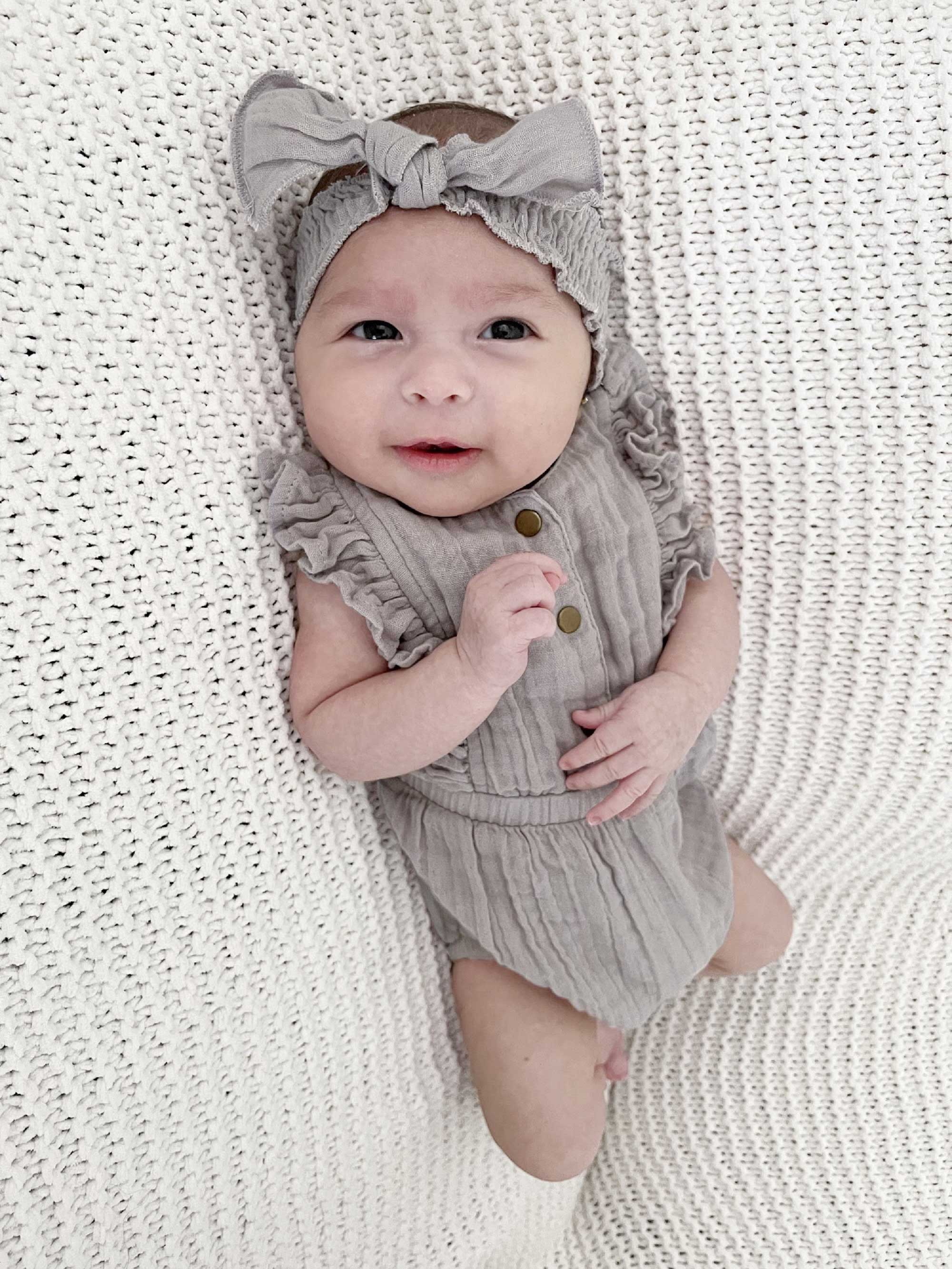 L'ovedbaby Organic Muslin Ruffle Bodysuit - Cloud