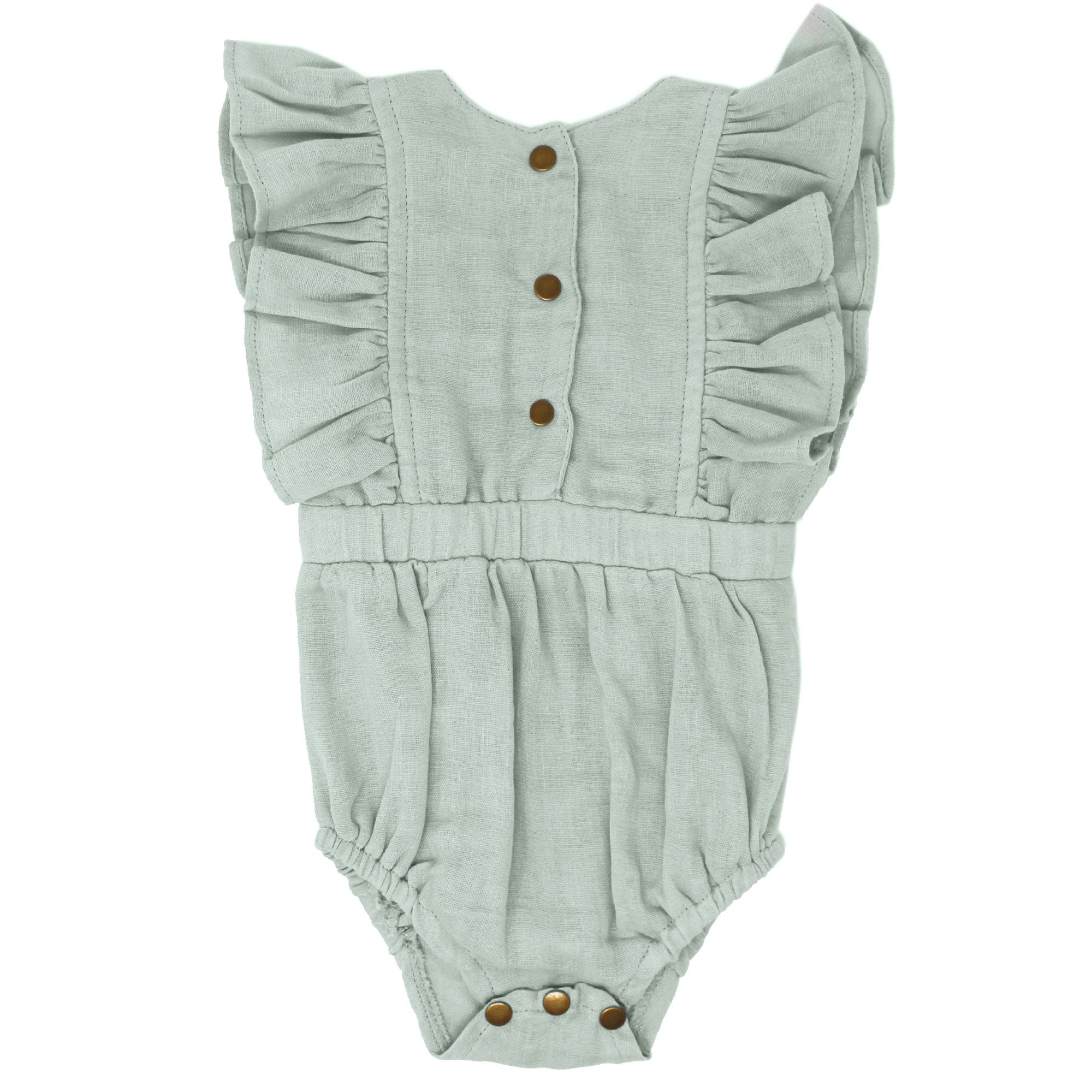 L'ovedbaby Organic Muslin Ruffle Bodysuit - Green Tea