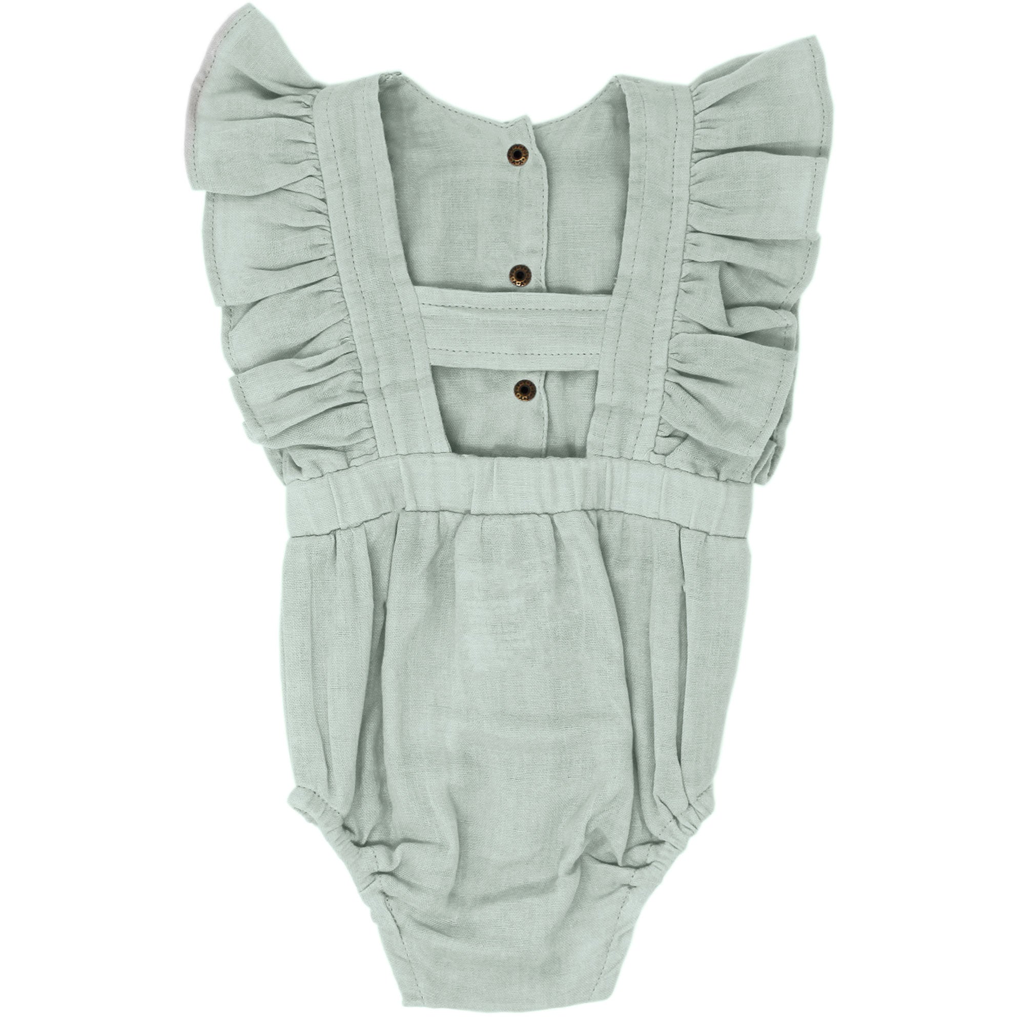 L'ovedbaby Organic Muslin Ruffle Bodysuit - Green Tea