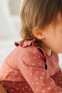L'ovedbaby Organic Ruffle Bodysuit - Appleberry Dots